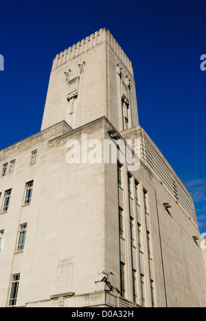 Liverpool Tunnel Authority building and tunnel ventilation tower on the Strand at Pier Head ( Pierhead ) in Liverpool. Stock Photo