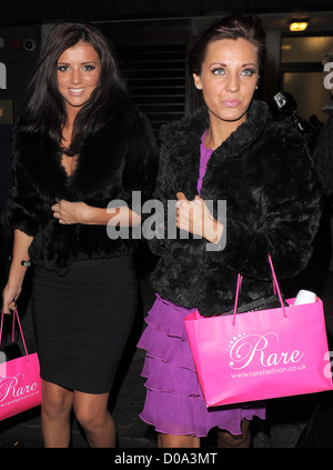 The Only Way is Essex' star Lucy Meck leaves Embassy nightclub with a friend. London, England - 07.12.10 Stock Photo