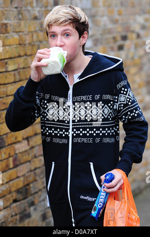 Niall Horan of One Direction X Factor finalists arriving at the studios for rehearsals London, England - 22.11.10 Stock Photo