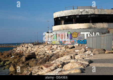 Ruins of building - the discotheque 'Dolphinarium' was suicide bombing in 1 th June 2001. Tel Aviv Israel Stock Photo