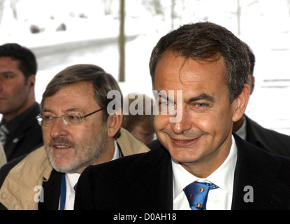 Government president of Spain José Luis Rodríguez Zapatero arrives with the Spanish/Portuguese delegation at the FIFA Stock Photo