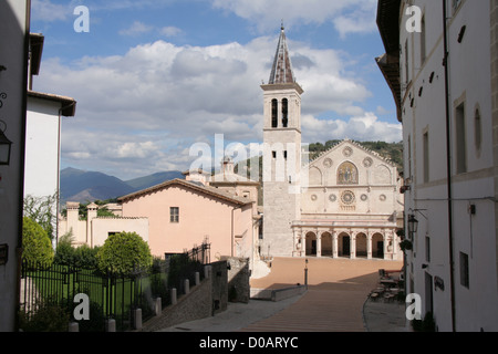 The cathedral in Piazza del Duomo Spoleto, Umbira, Italy Stock Photo