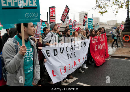 Student protest against rise in tuition fees, London, 21/11/2012 Stock ...