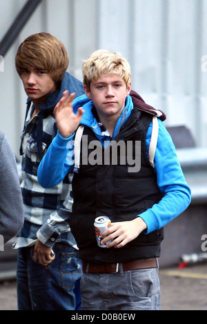 X Factor finalists Liam Payne and Niall Horan of boy band One Direction arriving at Fountain Studios in preparation for the the Stock Photo