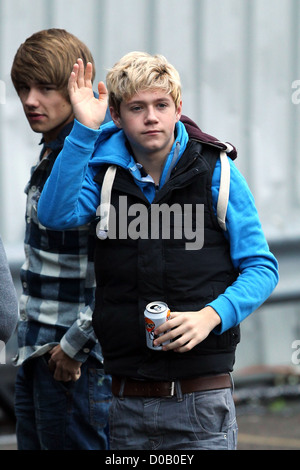 X Factor finalists Liam Payne and Niall Horan of boy band One Direction arriving at Fountain Studios in preparation for the the Stock Photo