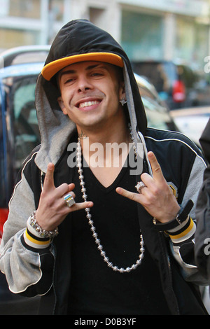 Constos 'Dino' Contostavlos aka Dappy of N-Dubz Celebrities outside the BBC Radio One studios. London, England - 26.11.10 Stock Photo