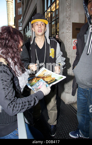 Constos 'Dino' Contostavlos aka Dappy of N-Dubz Celebrities outside the BBC Radio One studios. London, England - 26.11.10 Stock Photo