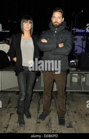 Sarah Barthel and Josh Carter of American electronic rock band 'Phantogram' at Wrong Bar. Toronto, Canada Stock Photo