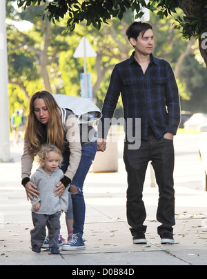Tobey Maguire and his son, Otis Tobias, head out for a family lunch in