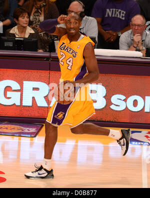 Nov. 21, 2012 - Los Angeles, California, USA - Los Angeles Lakers Kobe Bryant points to teammate  during first quarter of game against the Brooklyn Nets Tuesday, 20 November  2012 at Staples Center in Los  Angeles, California. (Credit Image: © Jon Soohoo/Prensa Internacional/ZUMAPRESS.com) Stock Photo