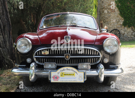 Renault dating from 1956. This is the car used by reporters from the French newspaper Le Figaro to report the Tour de France. Stock Photo