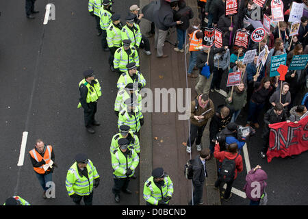 21st November 2012. London UK. A Student demonstration rally organized by the National Union of Students against education cuts and rising university tuition fees Stock Photo