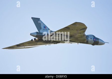 Vulcan bomber XH558 Spirit of Great Britain fly past at RAF Saint Athan Stock Photo