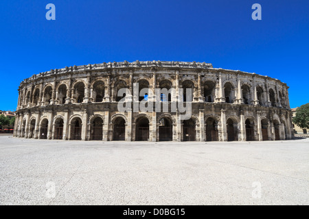 Ancient Roman Amphitheater in Nimes, France Stock Photo