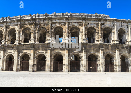 Ancient Roman Amphitheater in Nimes, France Stock Photo