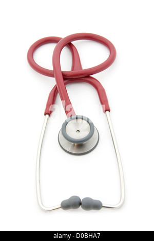 A red stethoscope isolated on a white background Stock Photo - Alamy