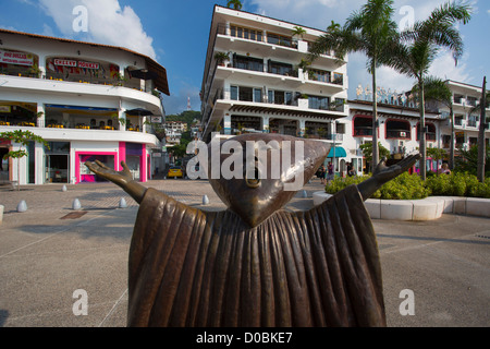 “In Search of Reason” by Sergio Bustamante, 1999, The Malecon, Puerto Vallarta, Jalisco, Mexico Stock Photo