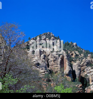 Oak Creek Canyon near Sedona, Arizona, USA - Sandstone Cliffs near Slide Rock State Park Stock Photo