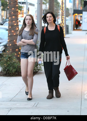 CSI:NY' actress Sela Ward and her daughter Anabella Sherman out shopping in Beverly Hills Los Angeles, California - 04.12.10 Stock Photo