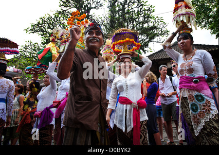 A special Hindu event, A Balinese Funeral of the royal family in Ubud. An event that gather all the clans of the area. Ubud Bali Stock Photo