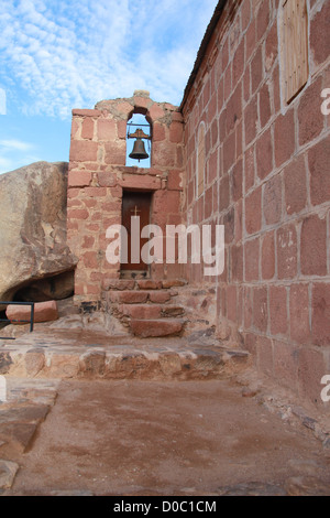 Greek orthodox chapel on mount sinai / moses mountain at 2285m in Egypt Stock Photo