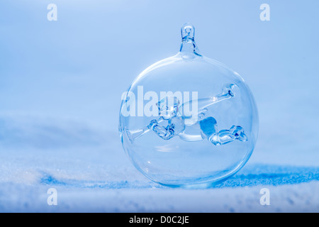 Angel Christmas bauble. Copy space. Stock Photo