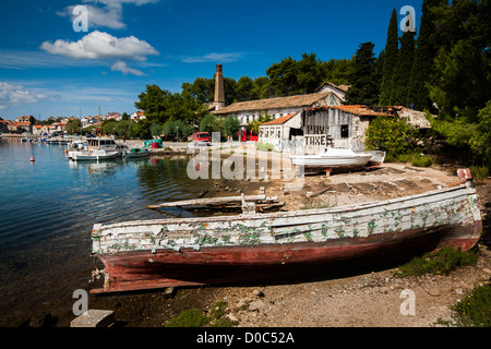 port bay of Vrboska town on Hvar island Croatia Stock Photo