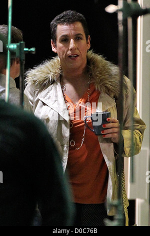 Adam Sandler on the set of 'Jack and Jill' at the Convention Centre, which had been made to look like LAX airport Los Angeles, Stock Photo