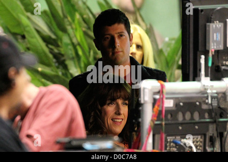 Adam Sandler on the set of 'Jack and Jill' at the Convention Centre, which had been made to look like LAX airport Los Angeles, Stock Photo