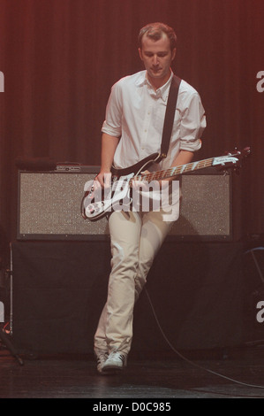 MIAMI BEACH FL - OCTOBER 13: Chris Baio of Vampire Weekend performs at Fillmore Miami Beach on October 13, 2010 in Miami Beach, Stock Photo