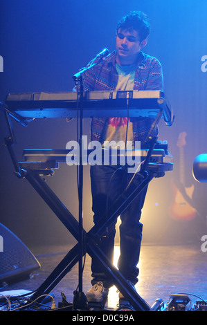 MIAMI BEACH FL - OCTOBER 13: Rostam Batmanglij of Vampire Weekend performs at Fillmore Miami Beach on October 13, 2010 in Miami Stock Photo