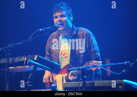 MIAMI BEACH FL - OCTOBER 13: Rostam Batmanglij of Vampire Weekend performs at Fillmore Miami Beach on October 13, 2010 in Miami Stock Photo