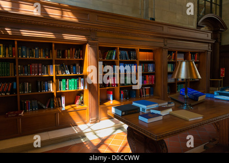 Books in Rose main reading room of New York Public Library Stock Photo