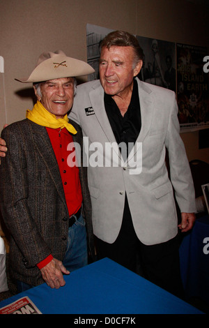 Larry Storch and Rex Reason attending Captain Celluloid's Movie and TV World Con III held the Midtown Holiday Inn. New York Stock Photo