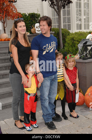 Mark Wahlberg, Rhea Durham and their children Celebrities at Pottery Barn Kids Halloween Carnival Los Angeles, USA - 23.10.10 Stock Photo