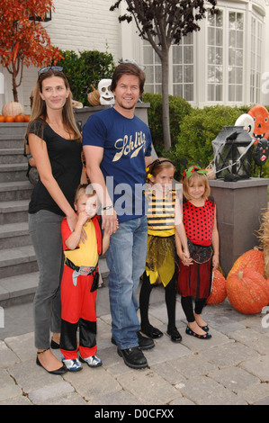 Mark Wahlberg, Rhea Durham and their children Celebrities at Pottery Barn Kids Halloween Carnival Los Angeles, USA - 23.10.10 Stock Photo