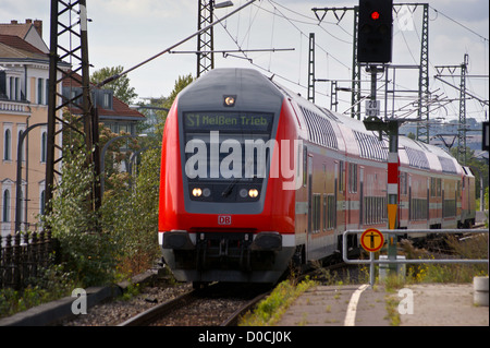 Deutsche Bahn Regio DB double-decker train, Dresden Neustadt station, , Sachsen, Saxony, Germany Stock Photo