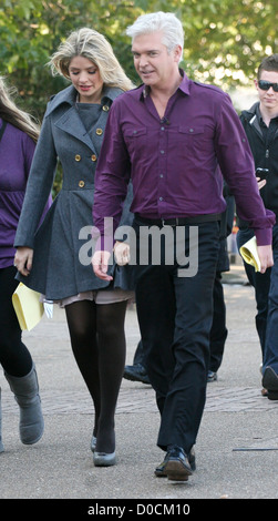 Holly Willoughby and Phillip Schofield outside the ITV studios London, England - 11.10.10 Stock Photo