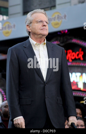 TV Host Jerry Springer celebrates the taping of 'The Jerry Springer Show' 20th anniversary show on Military Island in Times Stock Photo