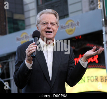 TV Host Jerry Springer celebrates the taping of 'The Jerry Springer Show' 20th anniversary show on Military Island in Times Stock Photo