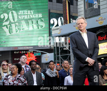 TV Host Jerry Springer celebrates the taping of 'The Jerry Springer Show' 20th anniversary show on Military Island in Times Stock Photo