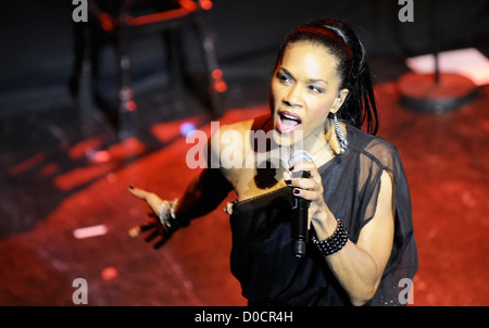 Cindy Herron from En Vogue performing live in concert at the O2Indigo London, England Stock Photo