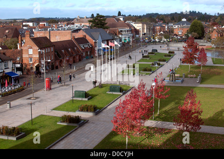 Bancroft Gardens and Waterside in autumn, Stratford-upon-Avon, UK Stock Photo