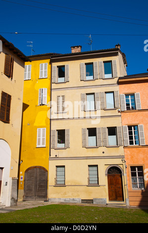 Colourful residential housing in central Parma city Emilia-Romagna region central Italy Europe Stock Photo