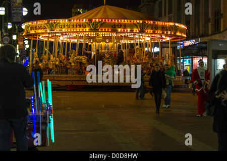 2012-11-22. Abington Street, Northampton. UK . Denise Welch turned on the towns Christmas lights this evening. Stock Photo