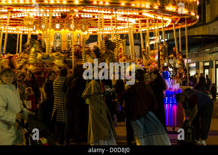 2012-11-22. Abington Street, Northampton. UK . Denise Welch turned on the towns Christmas lights this evening. Stock Photo