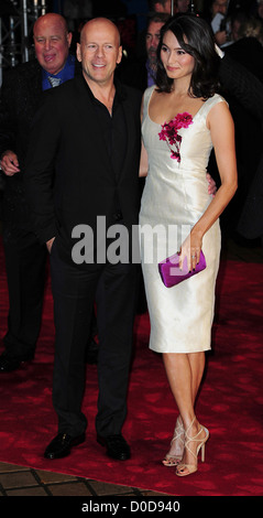 Bruce Willis and Emma Heming, The UK premiere of 'RED' held at the Royal Festival Hall - Arrivals London, England - 19.10.10 Stock Photo