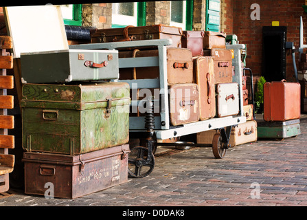 old fashioned suitcases Stock Photo