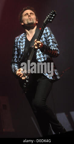 English rock band MUSE performs in Prague, Czech Republic, November 22, 2012. Muse frontman Matt Bellamy. (CTK Photo/Stanislav Peska) Stock Photo