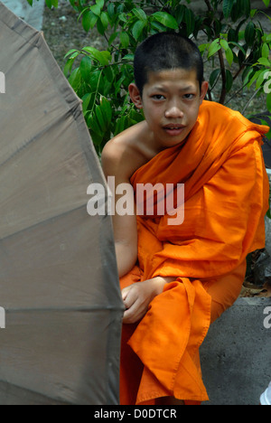 Child, Novice,Temple,  Wat Srisoda, Monk, Chiang Mai. Thailand, Asia Stock Photo